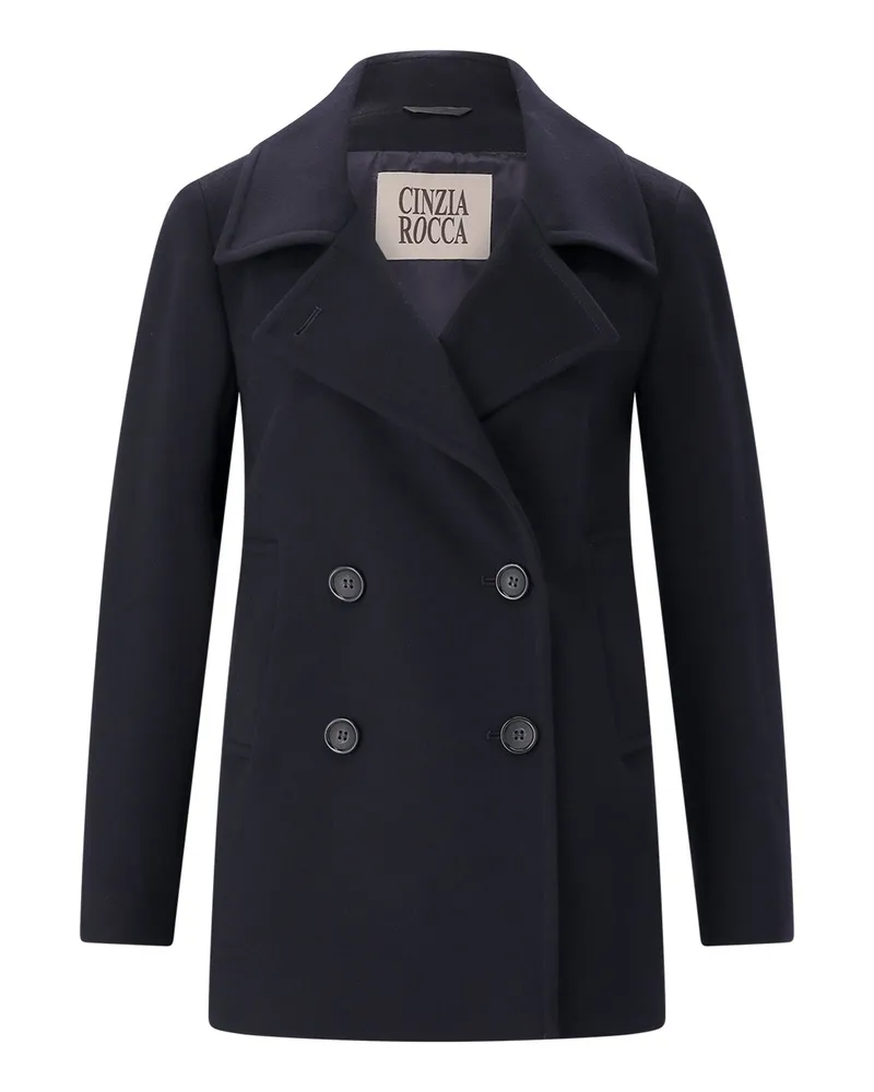 Cinzia Rocca Mantel aus Schurwolle Navy