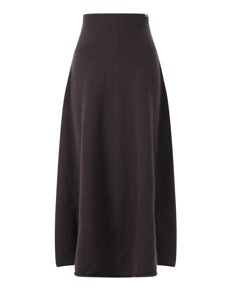 extreme cashmere Maxirock Ease aus Kaschmir-Mix Dunkelbraun