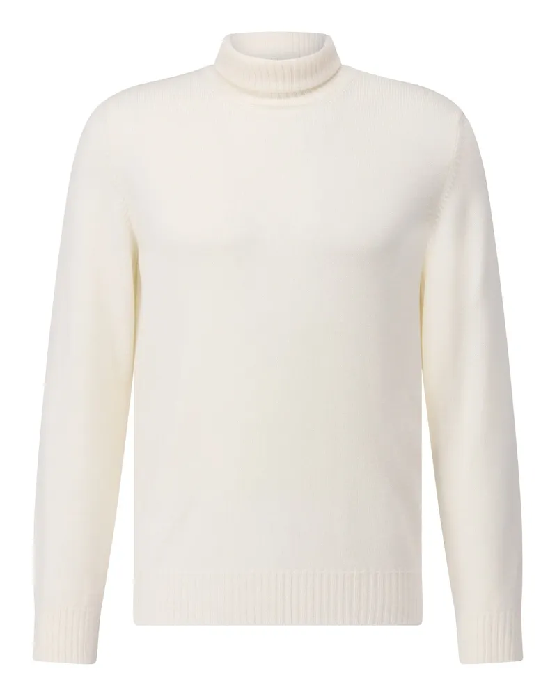 Gran Sasso Rollkragenpullover aus Schurwolle Creme