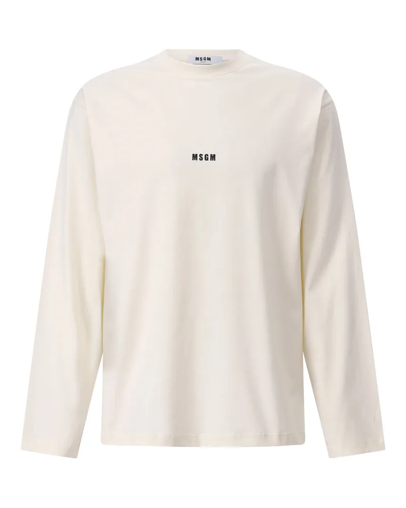 MSGM Longsleeve mit Logo Weiß