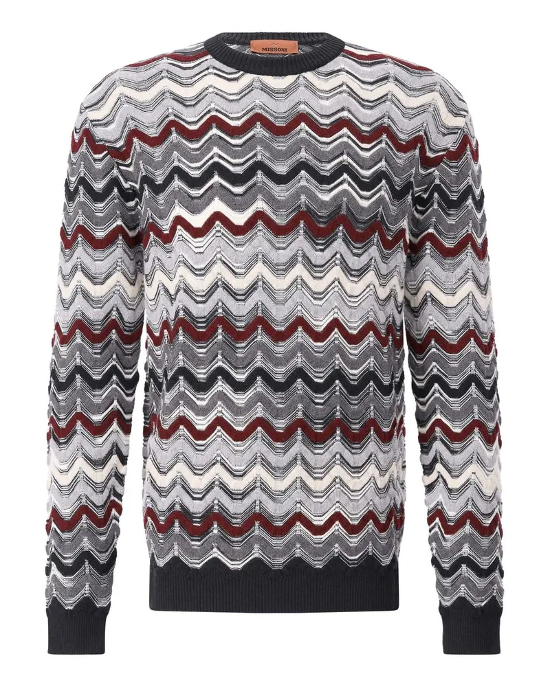 Missoni Wollpullover im Zick-Zack-Design Rot