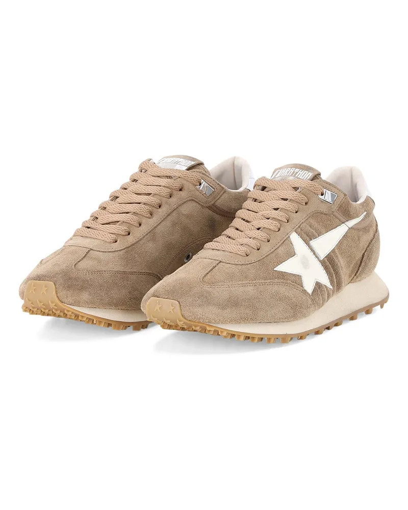 Golden Goose Sneaker Marathon aus Velourseder Hellbraun