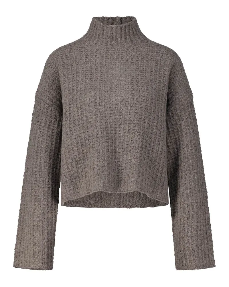 LOULOU Strickpullover Kris mit Stehkragen Dunkelgrau