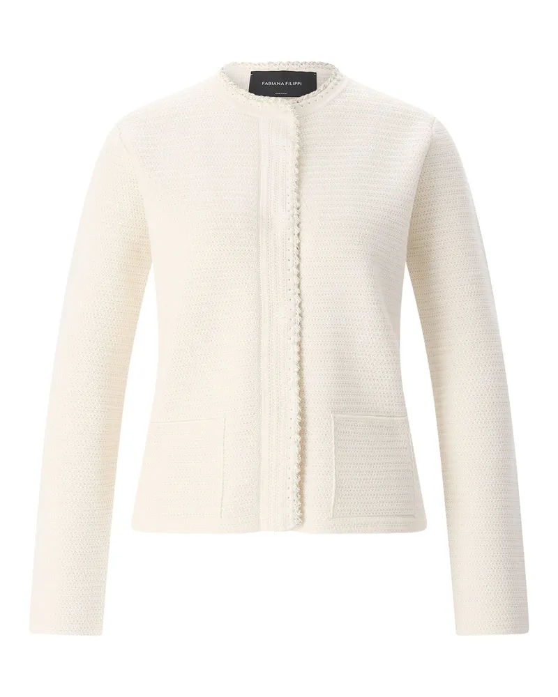Fabiana Filippi Strickjacke aus Wollmix Creme