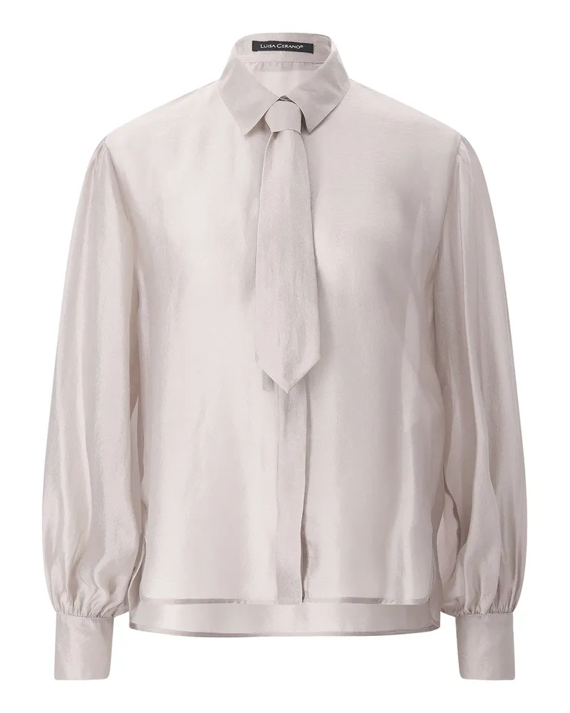 Luisa Cerano Hemdbluse mit Krawatte Creme