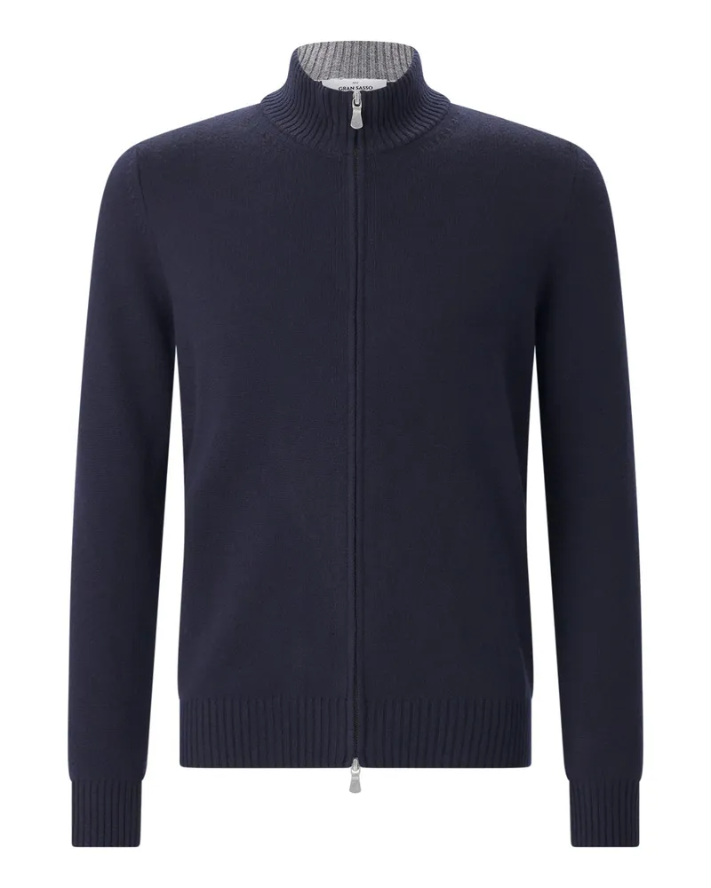 Gran Sasso Strickjacke aus Schurwolle & Kaschmir Navy
