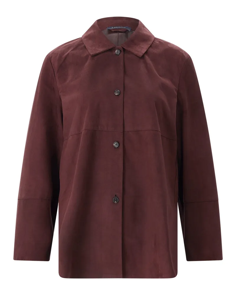 Max Mara Jacke Gocce aus Veloursleder Dunkelrot