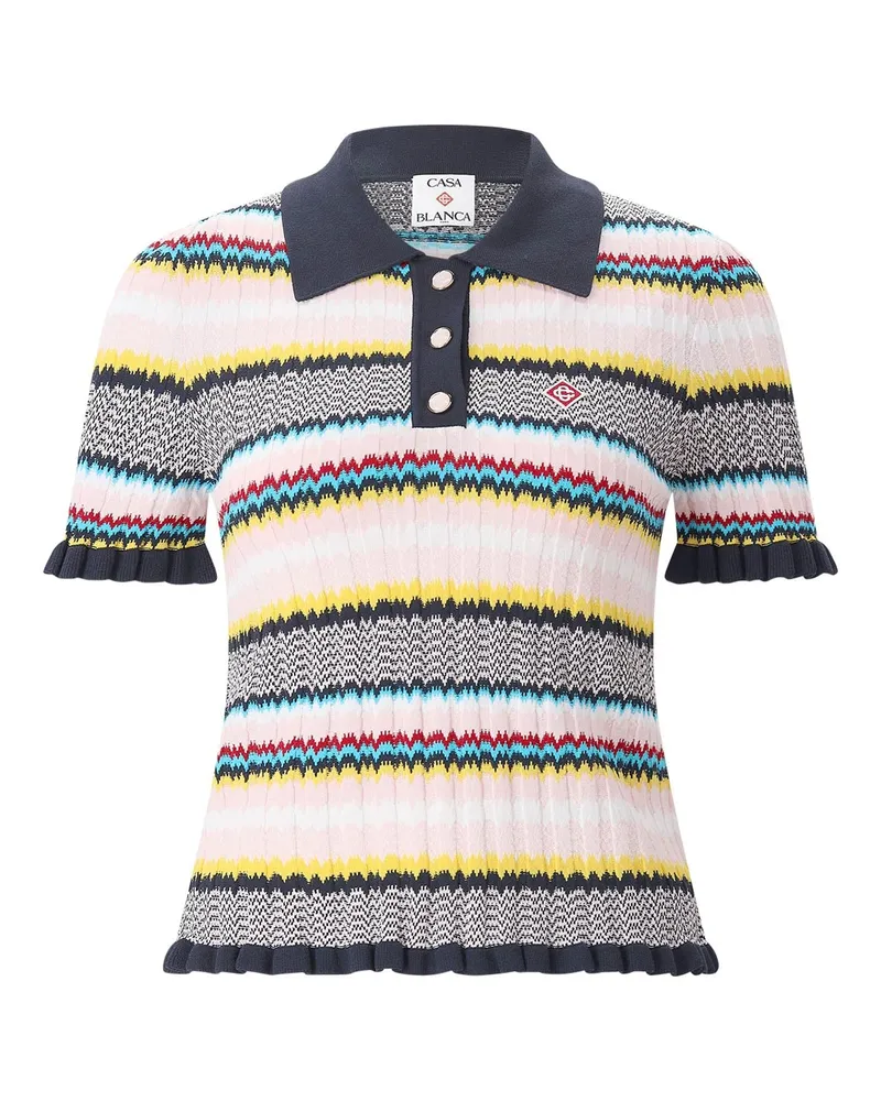 Casablanca Paris Geripptes Poloshirt Multicolor