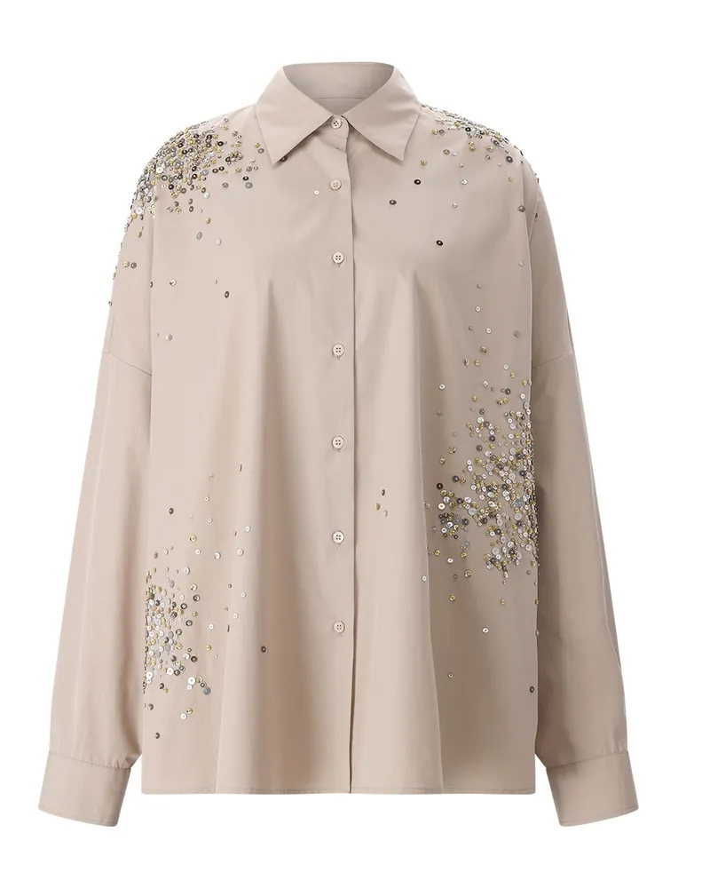Dries van Noten Hemdbluse aus Baumwolle Hellbraun