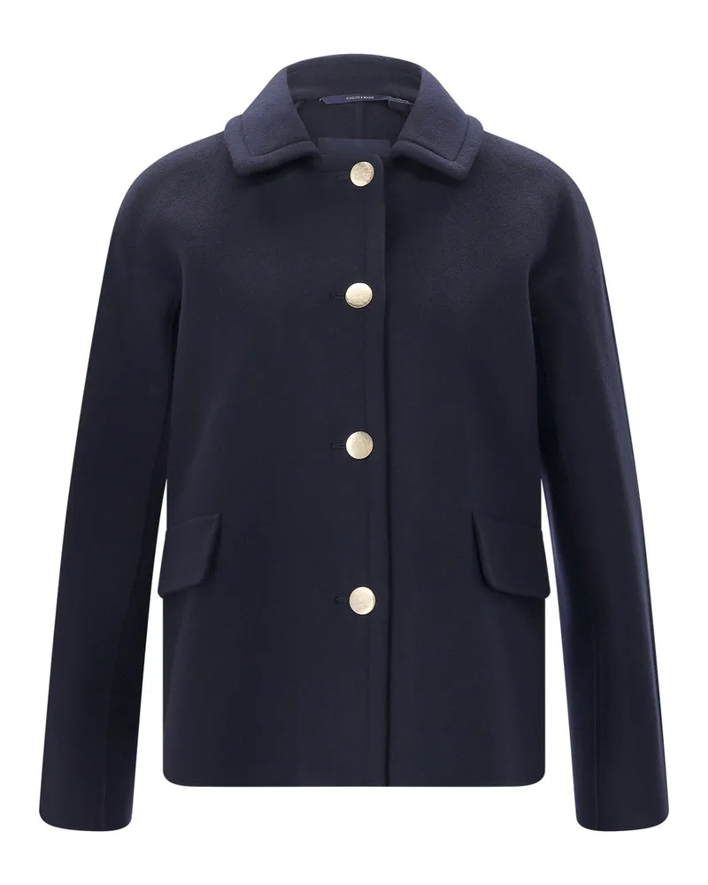 Max Mara Kurzer Mantel aus Wolle Dunkelblau