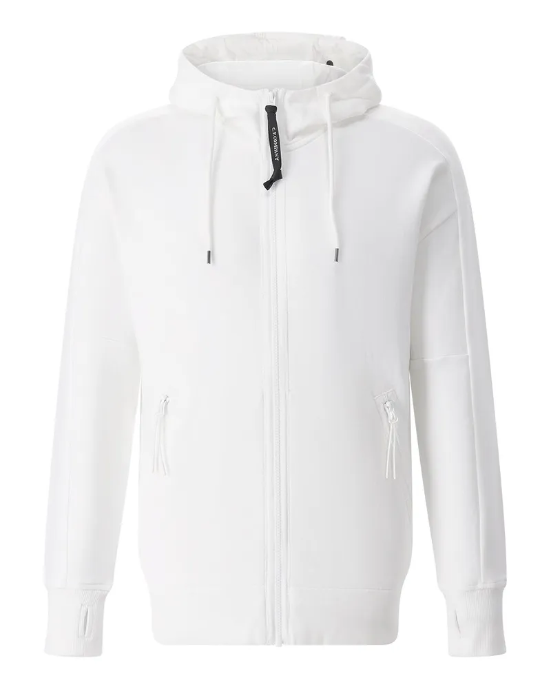 C.P. Company Sweatjacke mit Goggle-Detail Weiß