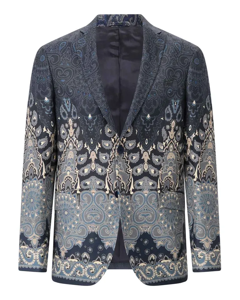 Etro Sakko mit Paisley-Muster Dunkelblau