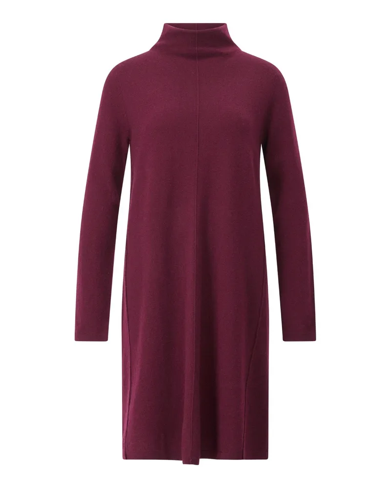 ALLUDE Midikleid mit Stehkragen Dunkelrot