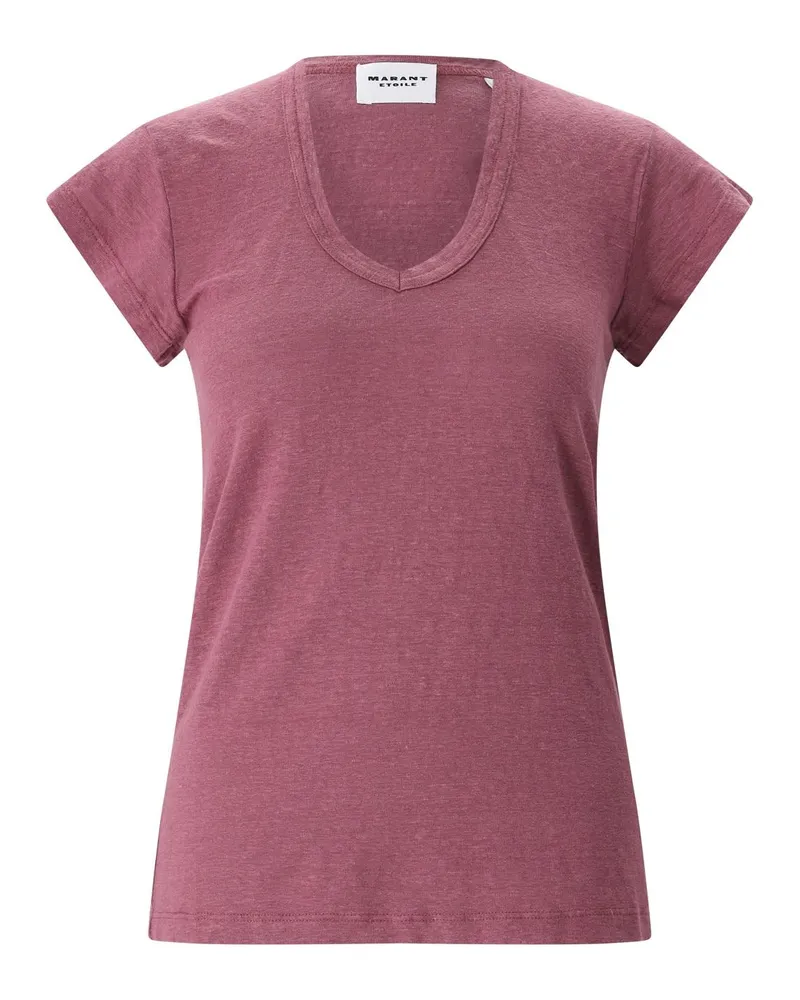 Isabel Marant T-Shirt Zankou aus Leinen Lila