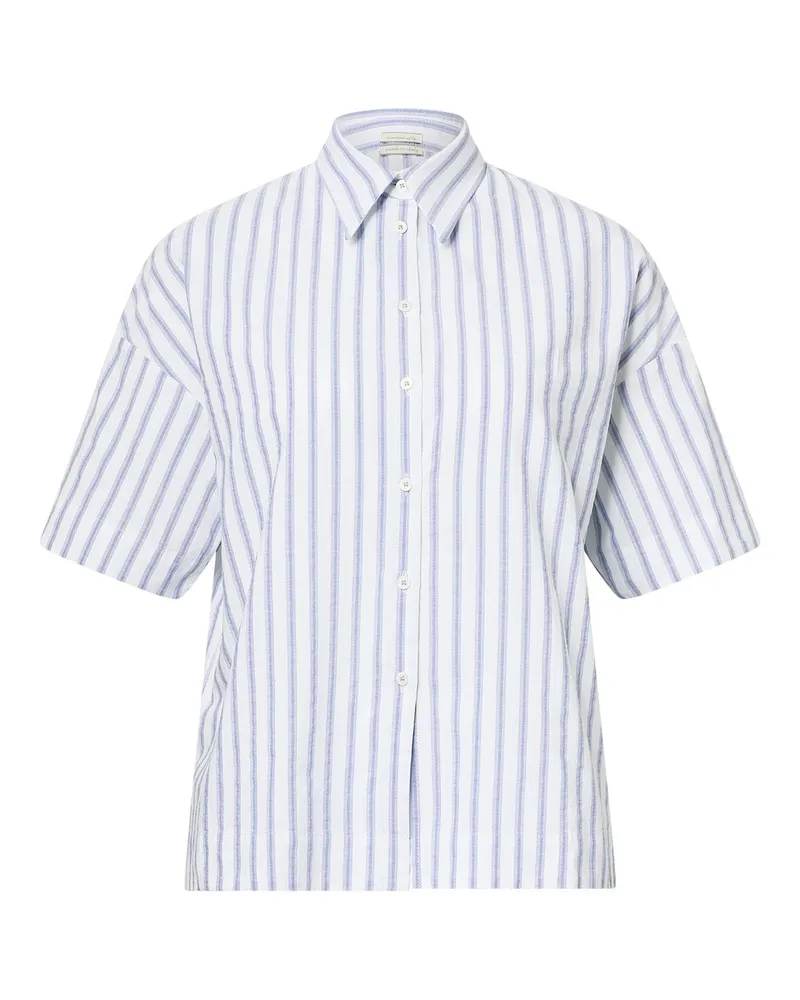 Massimo Alba Kurzarmbluse Callie Hellblau