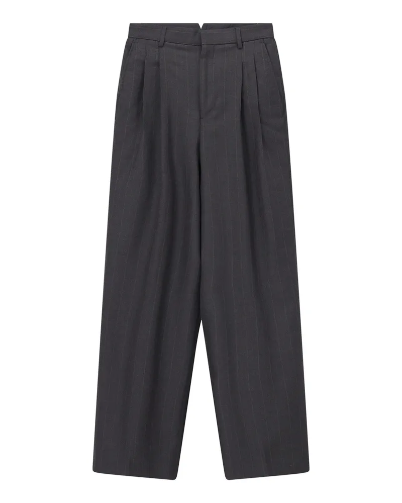 AMI Paris Hose aus Woll-Mix Dunkelbraun