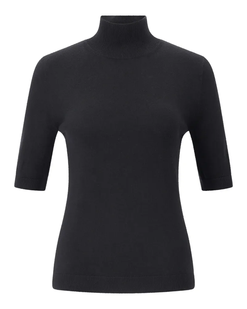 Max Mara Kurzarmpullover Cantone aus Wolle Schwarz