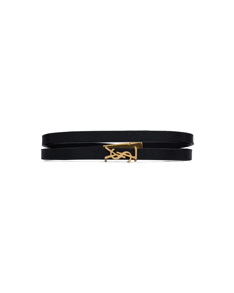 Saint Laurent Armband aus Leder Schwarz