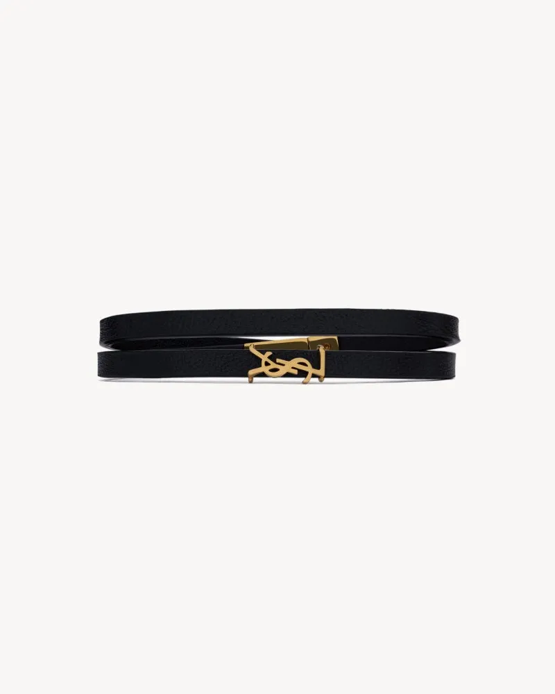 Saint Laurent Armband aus Leder Schwarz