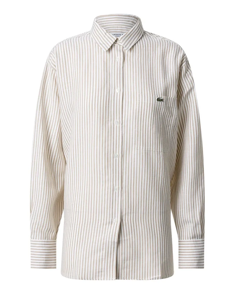 Lacoste Hemdbluse mit Logo Hellbraun