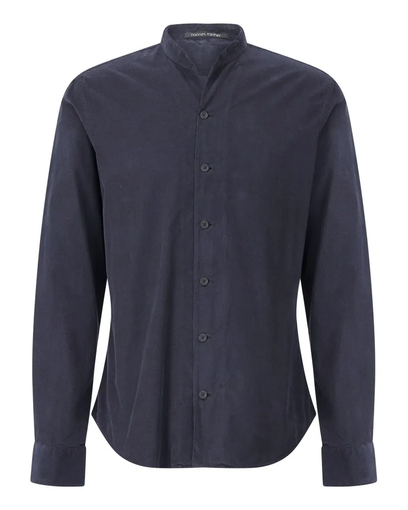 Hannes Roether Slim-Fit Hemd aus Baumwolle Dunkelblau