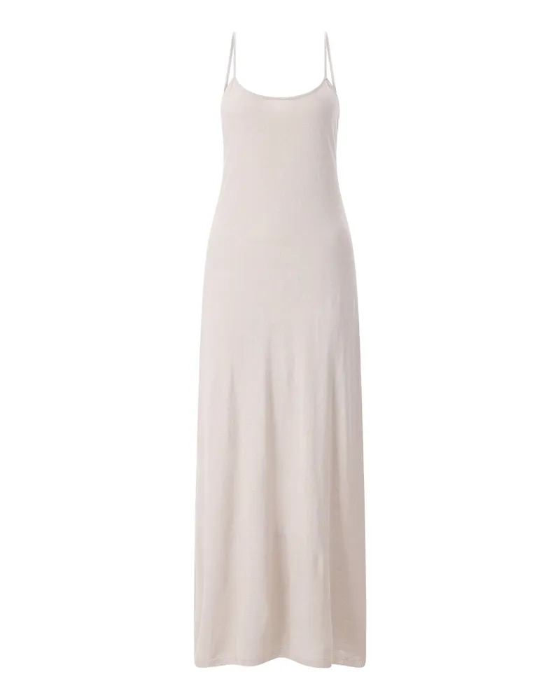 SMINFINITY Maxikleid aus Leinen & Seide Beige