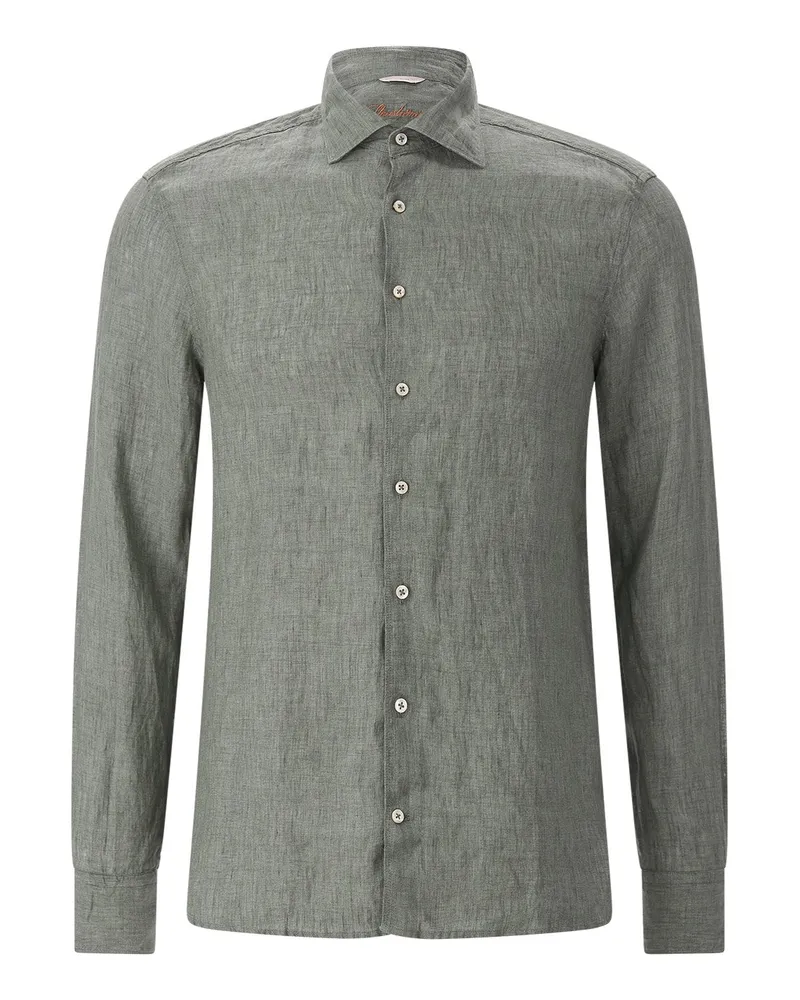 Stenströms Slimline Leinenhemd Grün