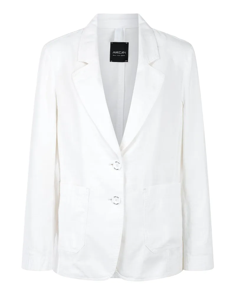 Marc Cain Blazer aus Baumwoll-Leinenmix Weiß