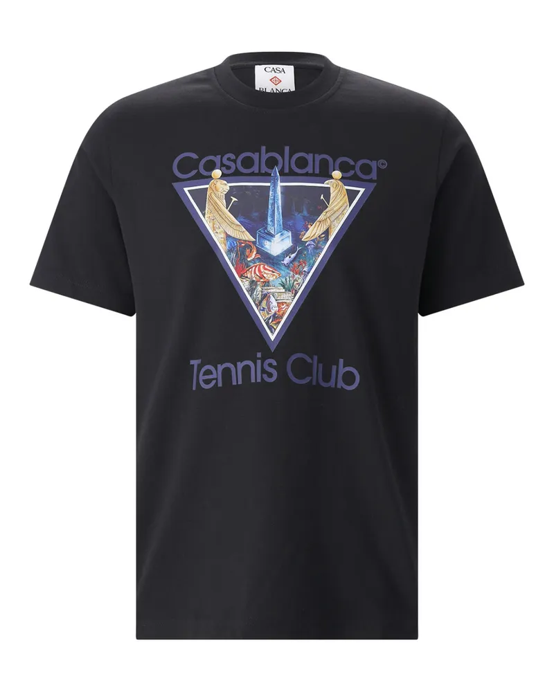Casablanca Paris T-Shirt aus Baumwolle Schwarz