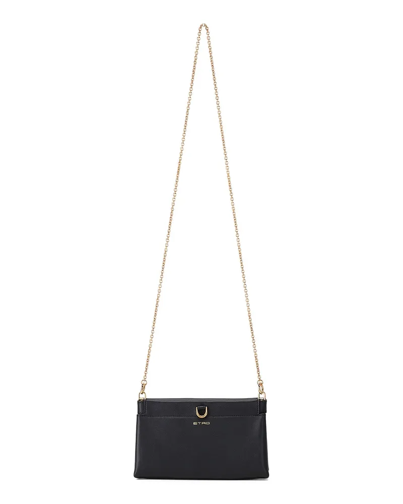 Etro Clutch Mini Talk aus Leder Schwarz