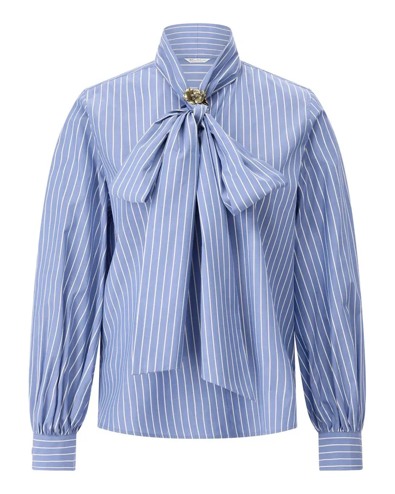 Max Mara Gestreiftes Blusenshirt Disco Blau