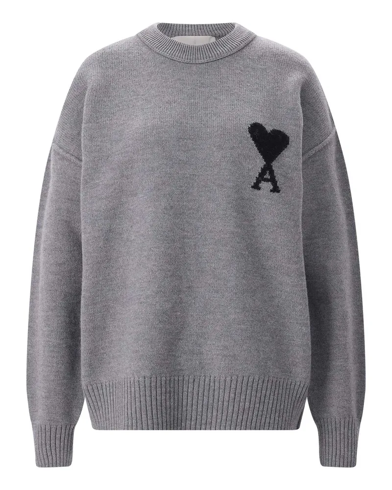 AMI Paris Pullover aus Wolle Grau