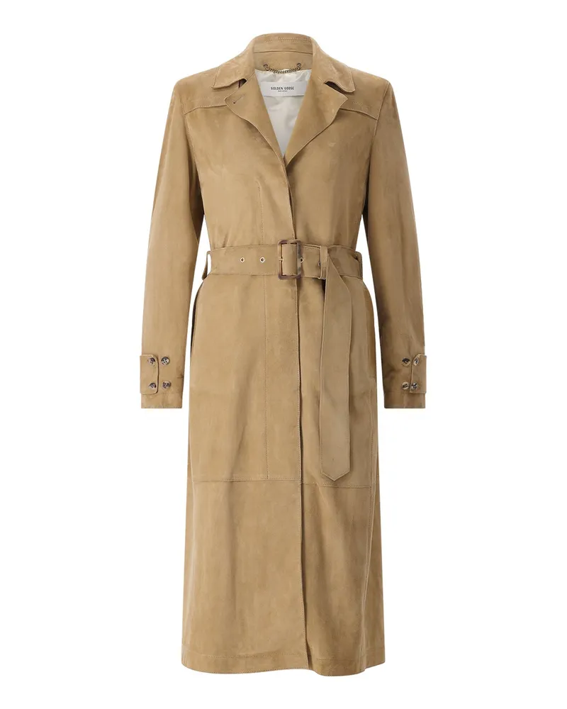 Golden Goose Trenchcoat aus Veloursleder Braun