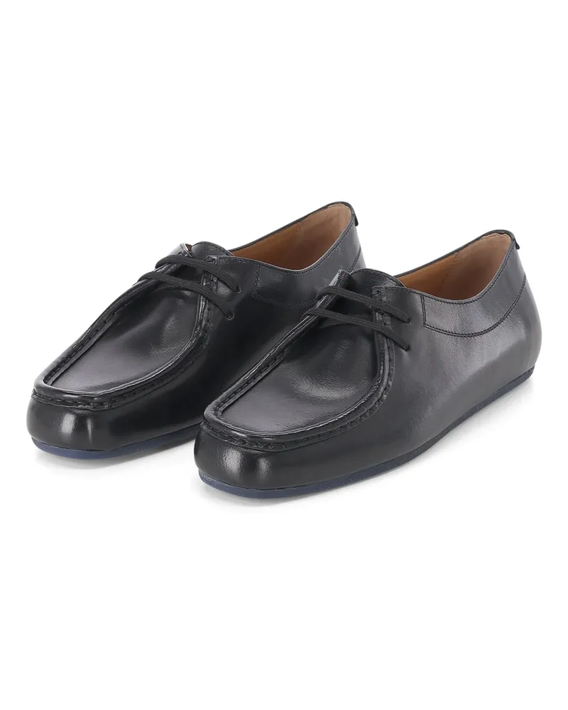 Jil Sander Schnürschuhe Hood aus Leder Schwarz