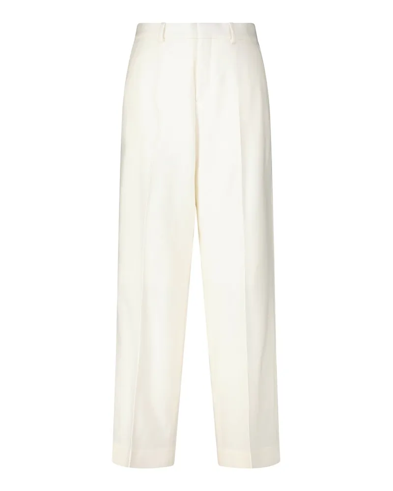 AMI Paris Wide-Fit Hose aus Wolle Weiß