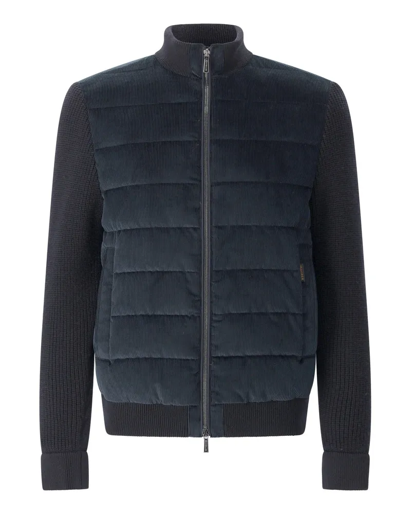 MOORER Jacke im Materialmix Dunkelblau