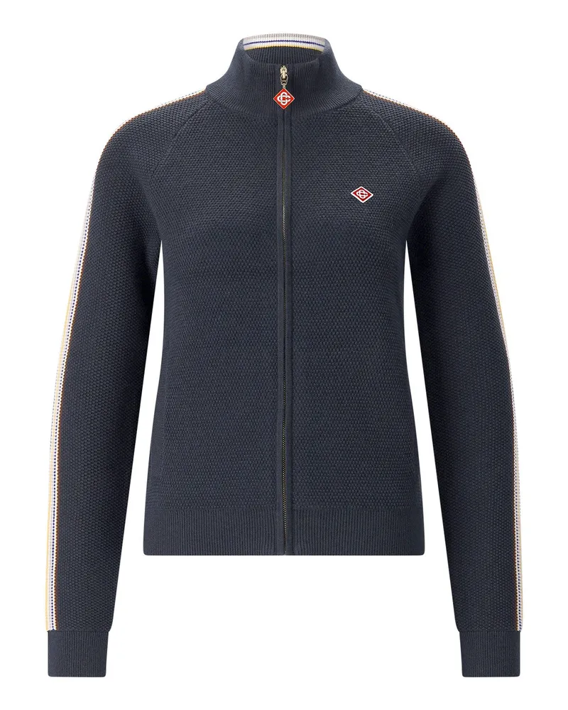 Casablanca Paris Strickjacke aus Baumwoll-Mix Navy