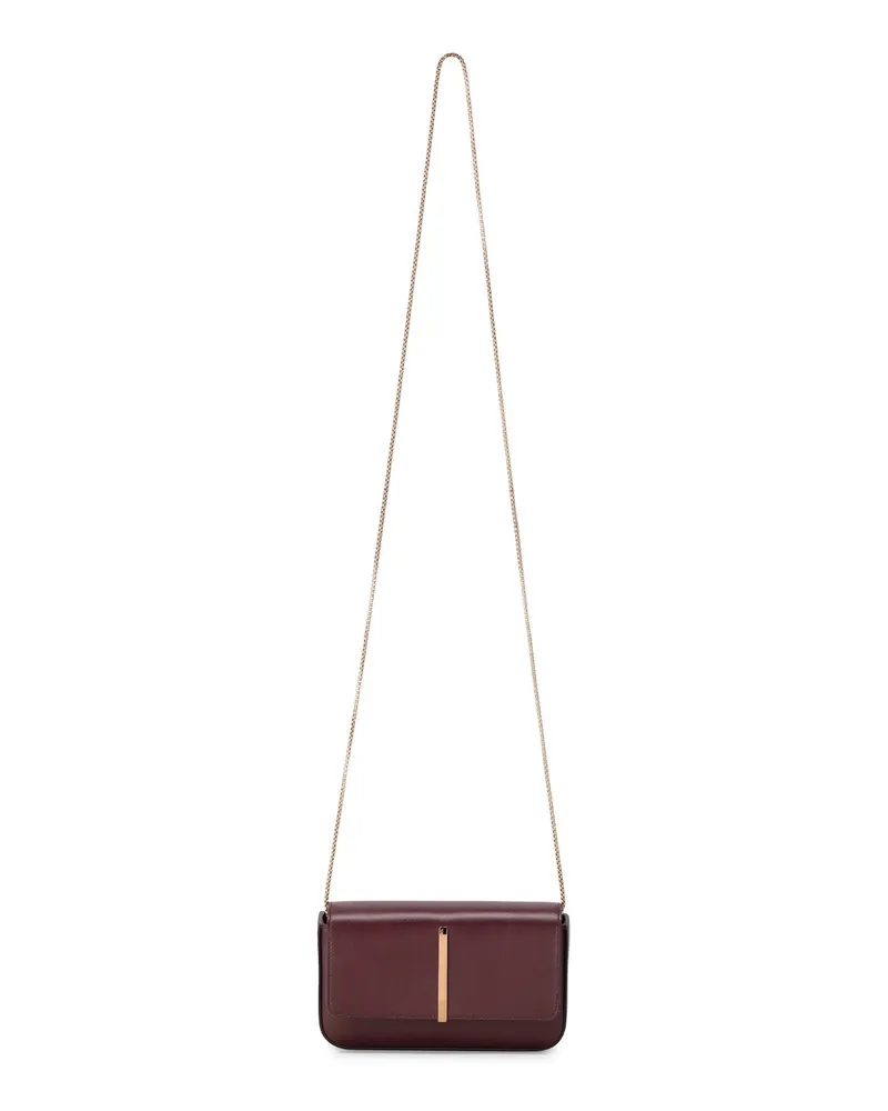 TOD'S Mini Flap Bag aus Leder Dunkelrot
