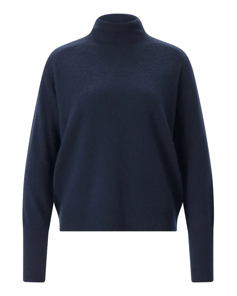 SMINFINITY Rollkragenpullover aus Kaschmir & Baumwolle Dunkelblau