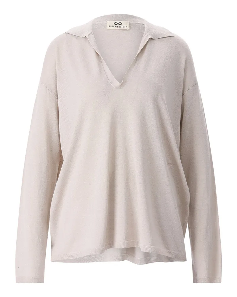 SMINFINITY Longsleeve aus Seide & Leinen Beige