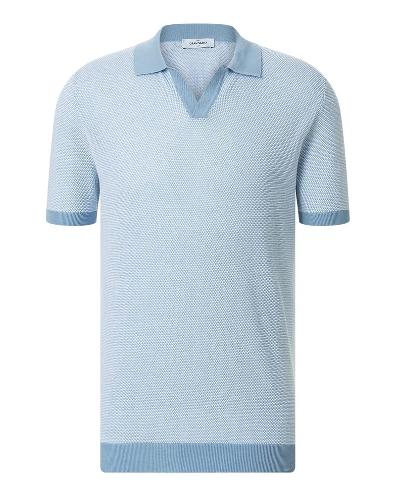 Gran Sasso Poloshirt aus Baumwollstrick Hellblau