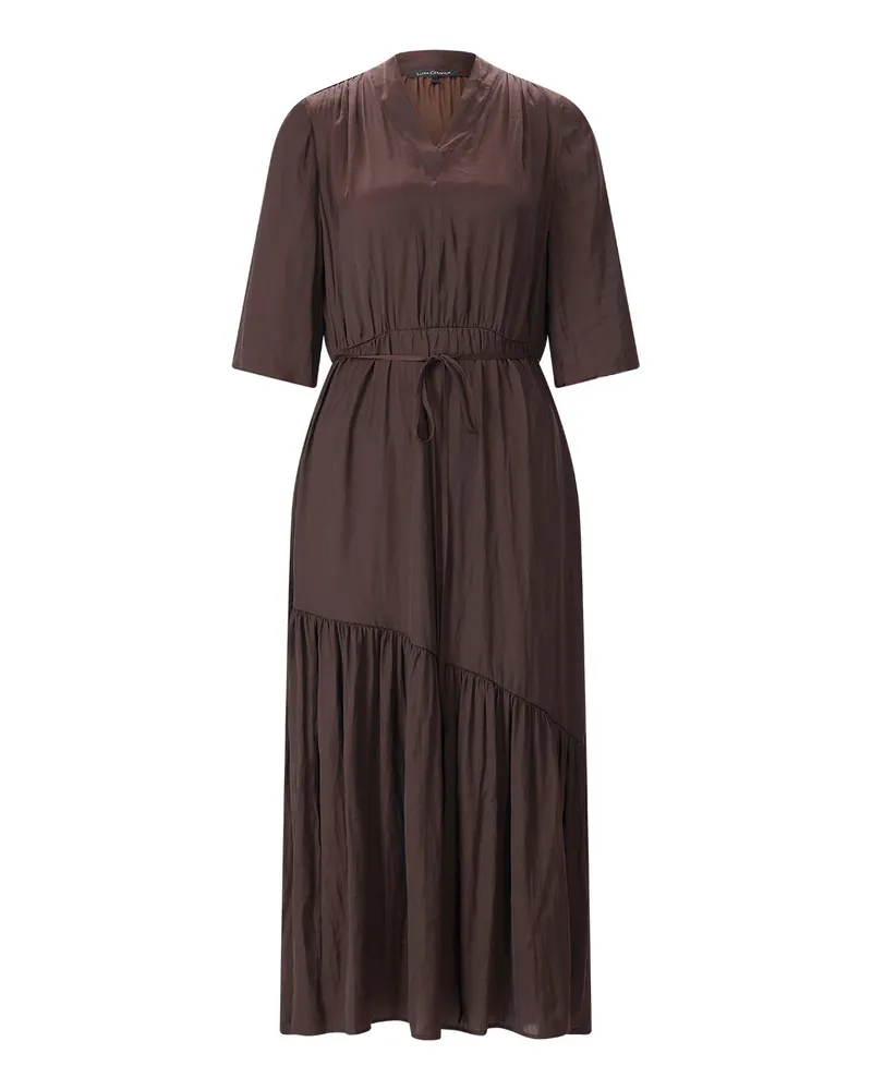 Luisa Cerano Midikleid aus Satin Dunkelbraun