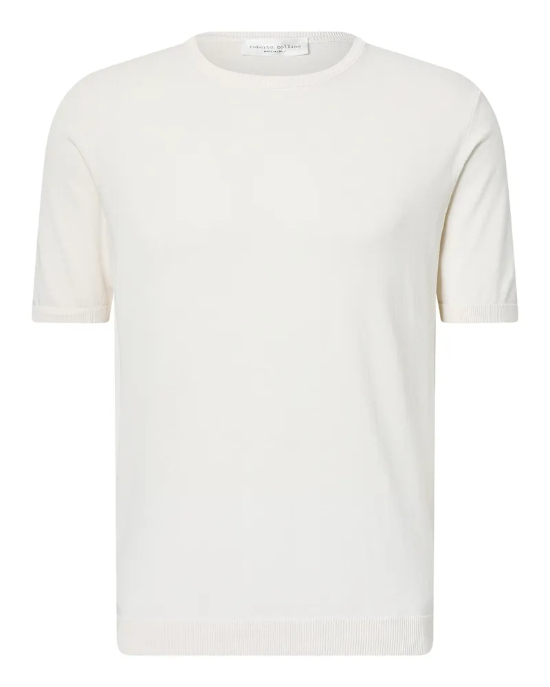 Roberto Collina T-Shirt aus Baumwolle Creme