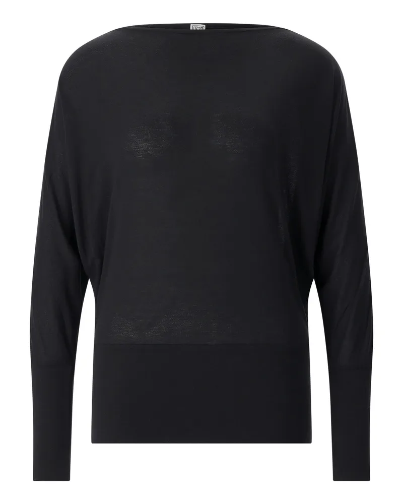 Totême Weites Langarmshirt Schwarz