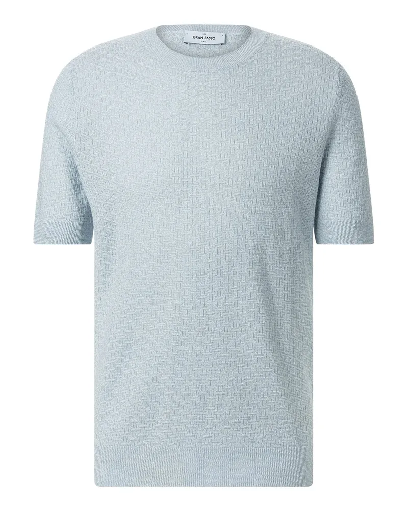 Gran Sasso Shirt aus Leinenmix Hellblau