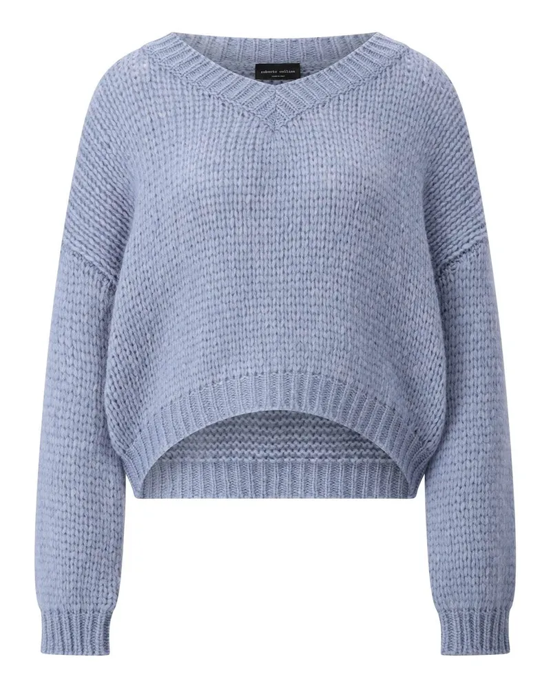 Roberto Collina Strickpullover aus Alpaka-Mix Blau