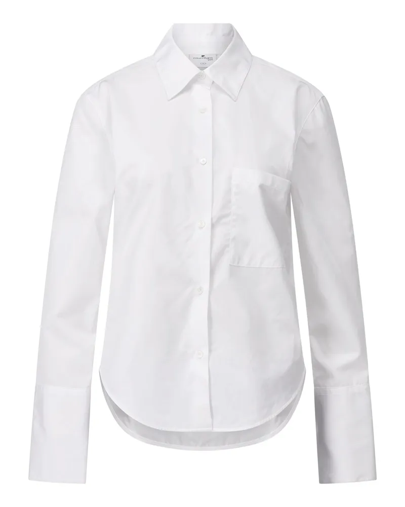 Courrèges Hemdbluse mit Logo-Stickerei Weiß