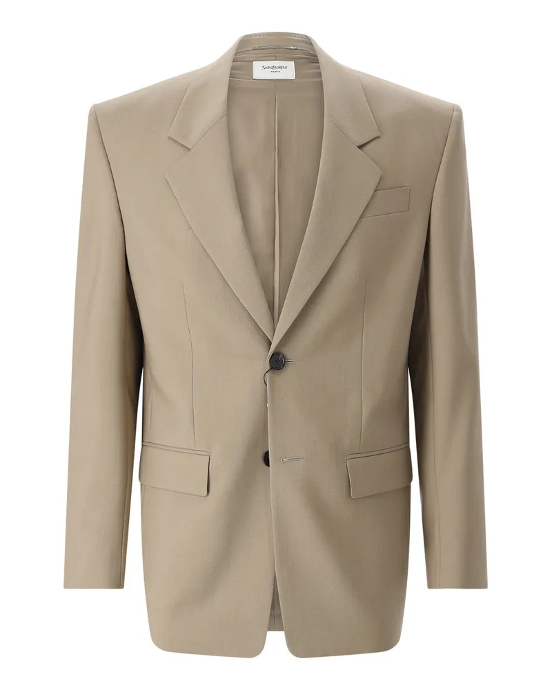 Saint Laurent Sakko aus Wolle & Mohair Beige