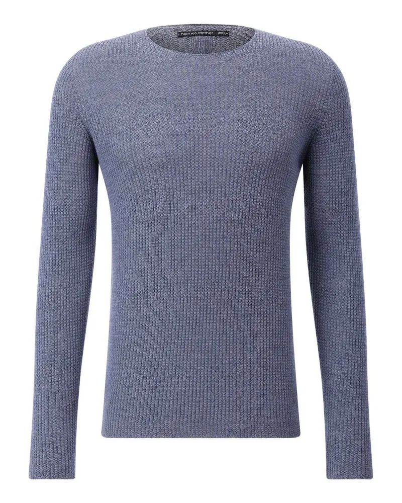 Hannes Roether Strickpullover aus Schurwolle Blau