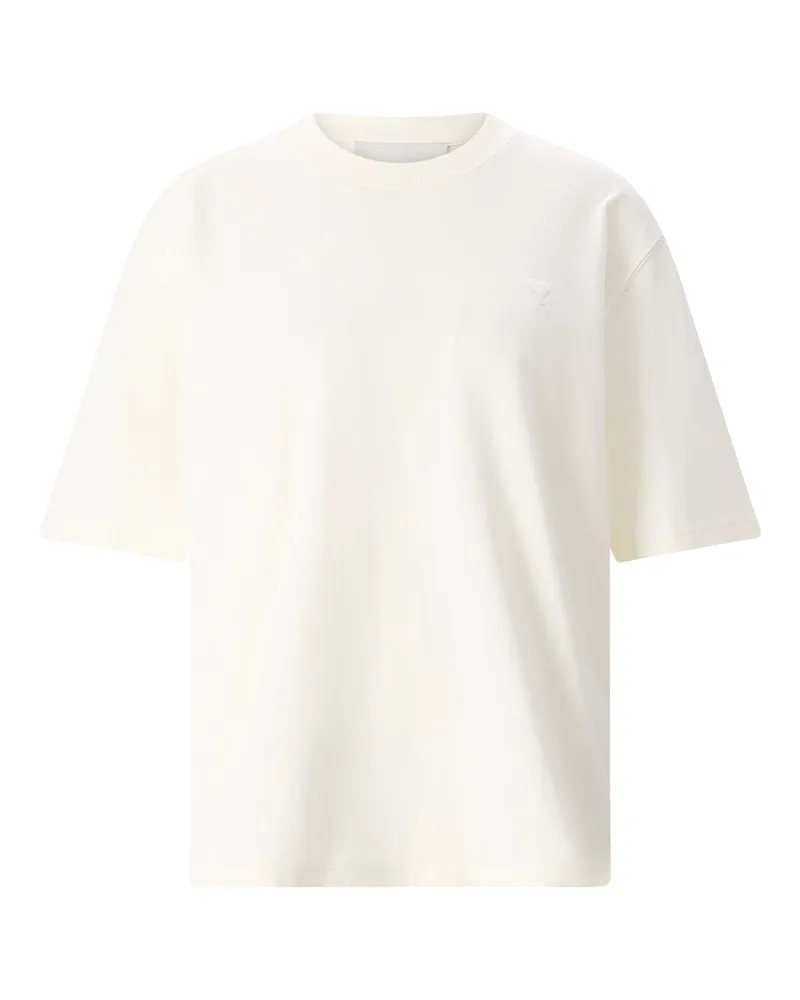 AMI Paris T-Shirt mit Logo Creme